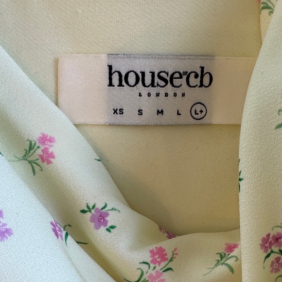 House of CB Butter Yellow Dress with Pink Floral Pattern - Picture 4 of 5